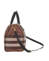 Medium Check Bowling Bag, &pound;650, Handbags, Brown, Canvas, Bottom view